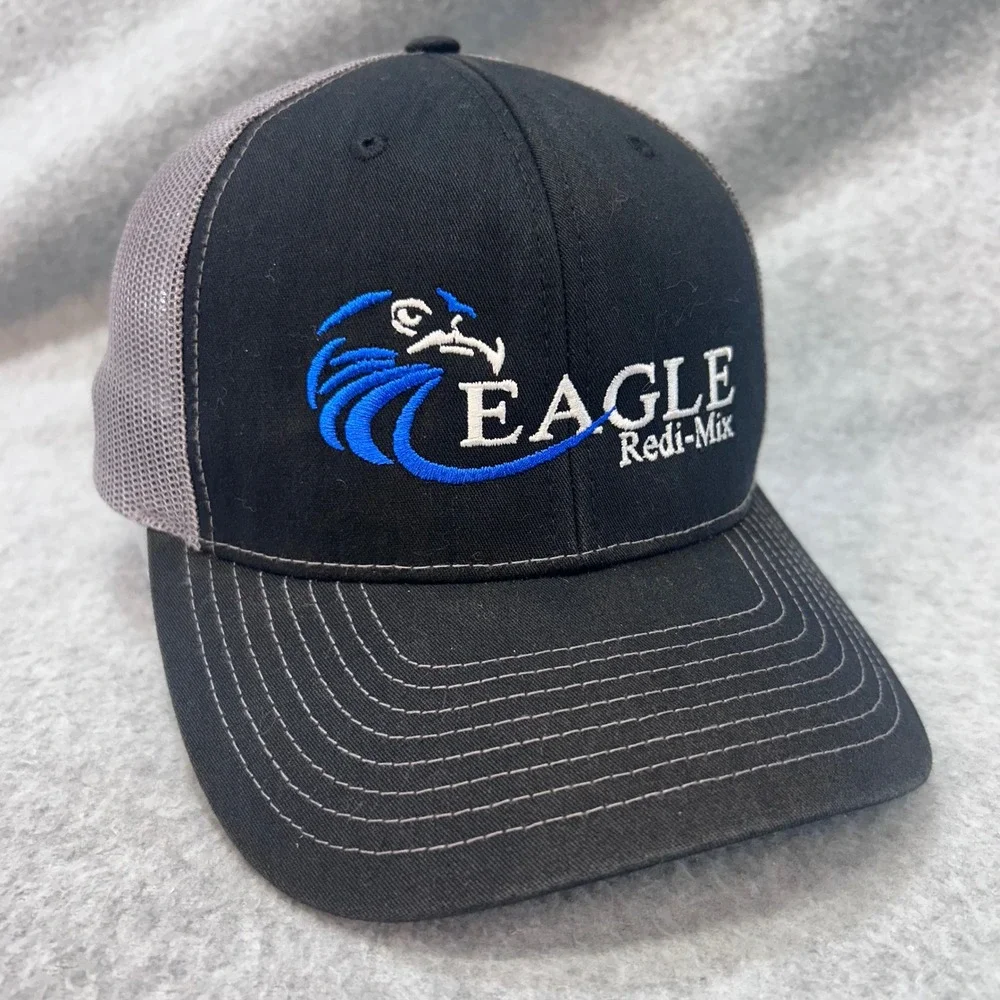 Eagle Redi-Mix Mens Black Richardson Trucker Hat Mesh Snapback Cap 112 OSFA